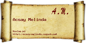 Acsay Melinda névjegykártya