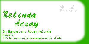 melinda acsay business card
